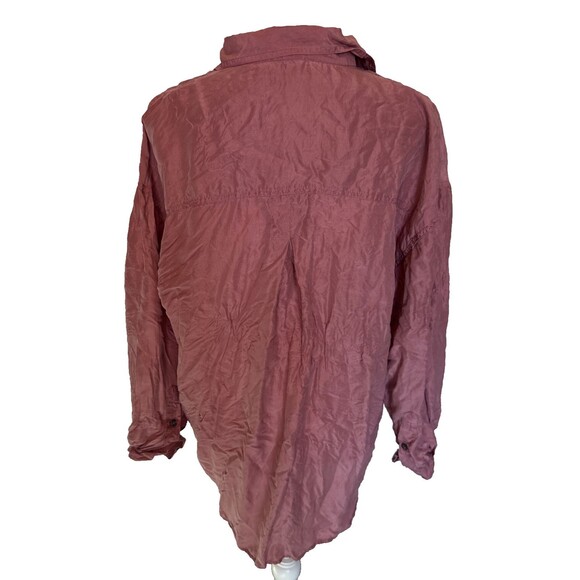Vintage Express Compagnie Internationale 100% Silk Blouse Mauve Large - Picture 4 of 5